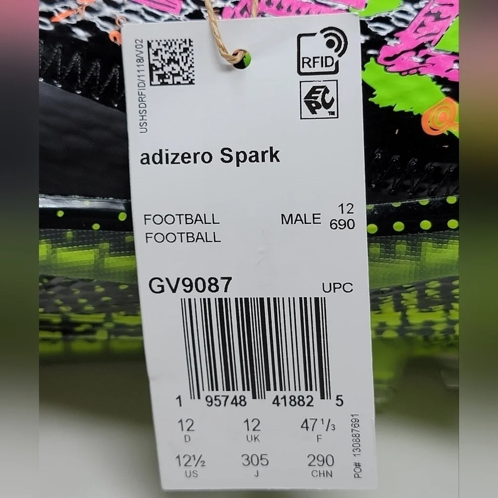 Adidas Adizero Spark Mismatch Football Cleats IG9569 Multi Color Men’s 12.5 New